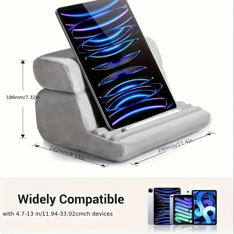 3-Layer Foldable Pillow with Tablet Pocket - Portable Bed & Sofa Support for Reading, Laptops, Comfortable Indoor & Outdoor Use.