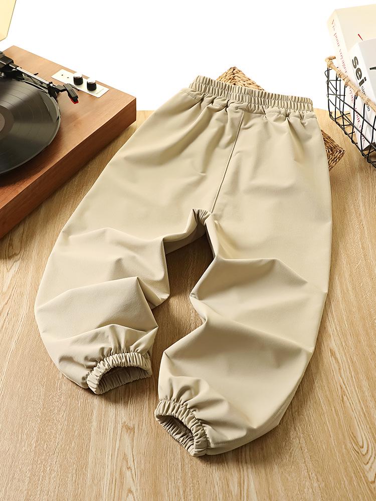 Boys' Fleece-Lined Windproof Trousers: 2025 Autumn/Winter Fashion Sports Pants