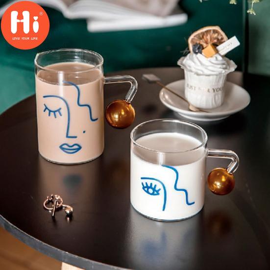Hi Glass Cup Moda Yaratıcı Taşınabilir Yaratıcı Şeffaf İçecek Şişesi Saplı