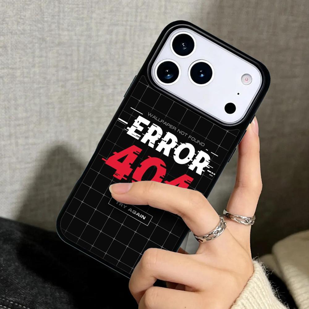 Capa Case for iPhone 17 Air 16 Pro Max 15 Plus 11 13 Mini 14 12 Back Phone Cover Error 404 Not Found Soft