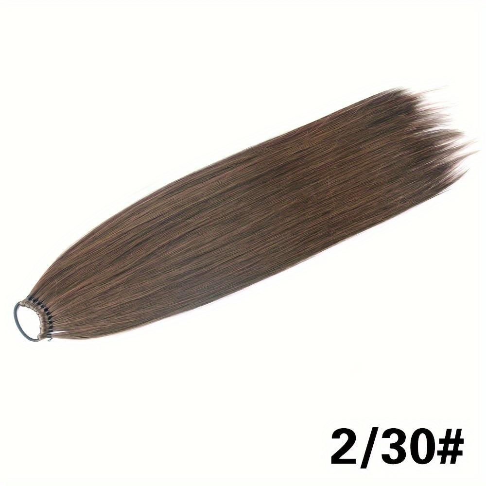 MISS WIG Long Straight Ponytail Extension 24Inch Ponytail Hair Extensions Synthetic Hair On Elastic Band Hairpiece Heat Resistant Hair Accessories