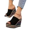 Boty Dámské 2024 Nadměrná Velikost Peep Toe Dámské Pantofle Volnočasové Šaty Sandály Dámské Platforma Klínky Venkovní Pantofle Dámské Zapatos