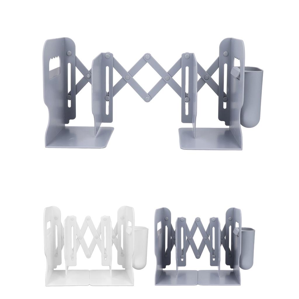 Extendable Bookend Non Skid PP Heavy Duty Decorative Adjustable Book Shelf Holder for Desk with Deta