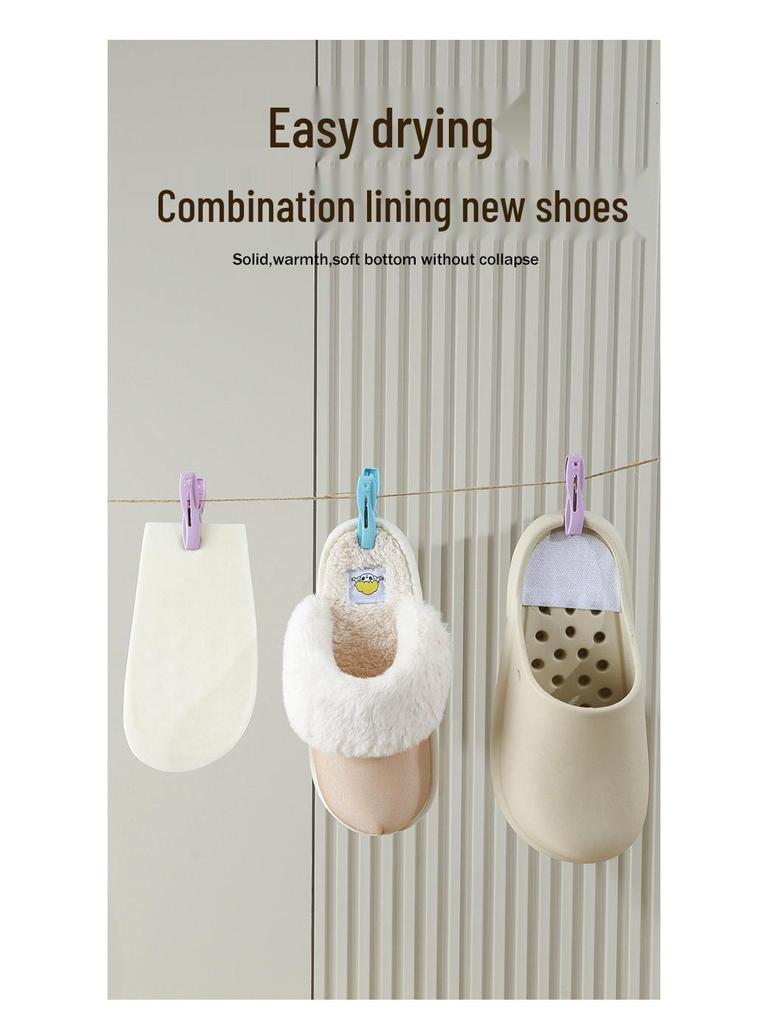 Waterproof Fur Slippers: Detachable, Washable Cotton for Men & Women, 2025 Autumn/Winter Indoor & Outdoor Use