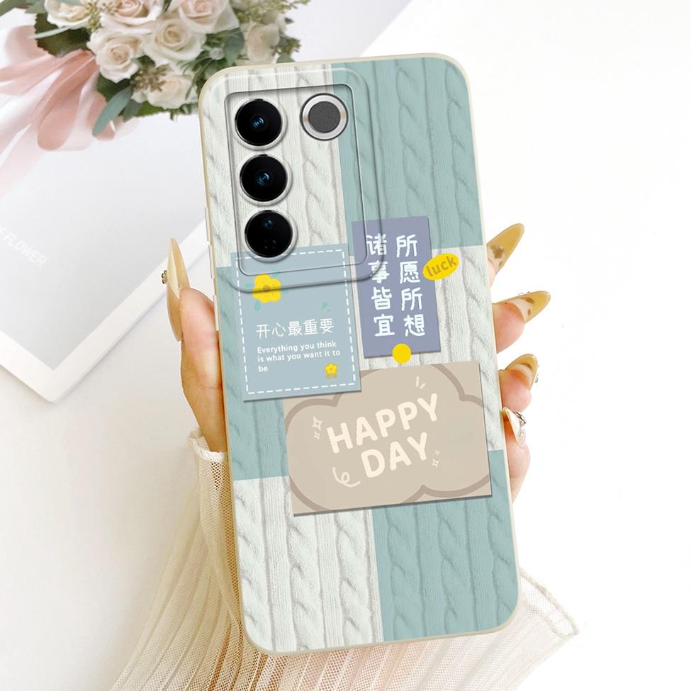 For Vivo V27 V2231 V2246 Case For Vivo V27 Pro V2230 Cover Luxury Fashion Cool Kawaii Cute Painted Silicone Casing
