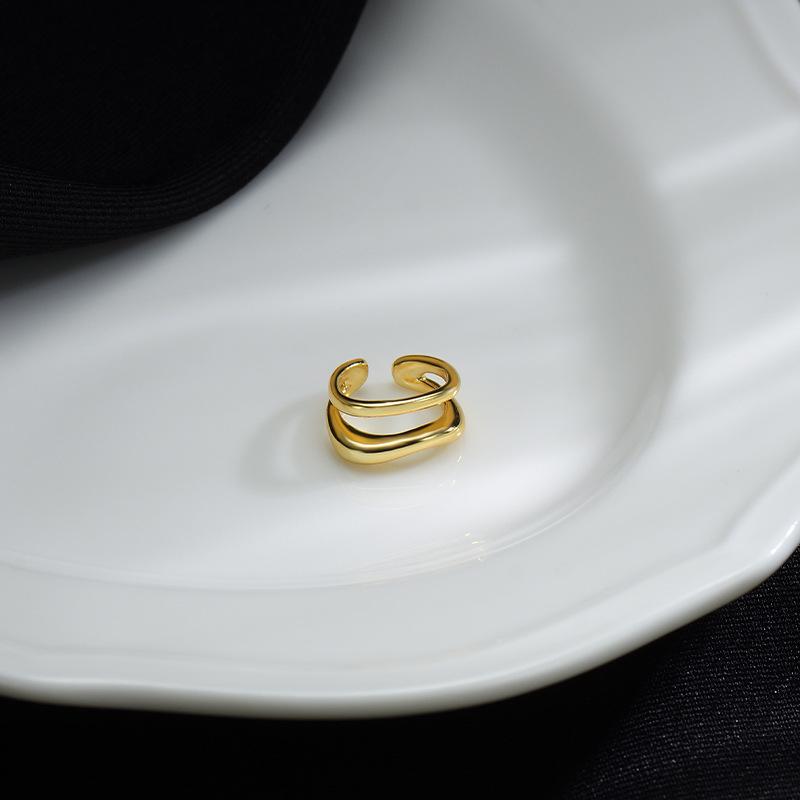 Fake Piercing Earcuff Double Circle Ear Cuff Faux Earrings for Women Man Hiphop Vintage Cuffs Earclips Accessories Korean Fashio