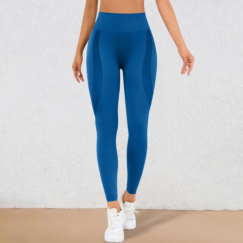 Compressão Feminina - Leggings Casca de Laranja Sem Costura para Treino de Academia Calças de Yoga de Cintura Alta com Controle de Barriga