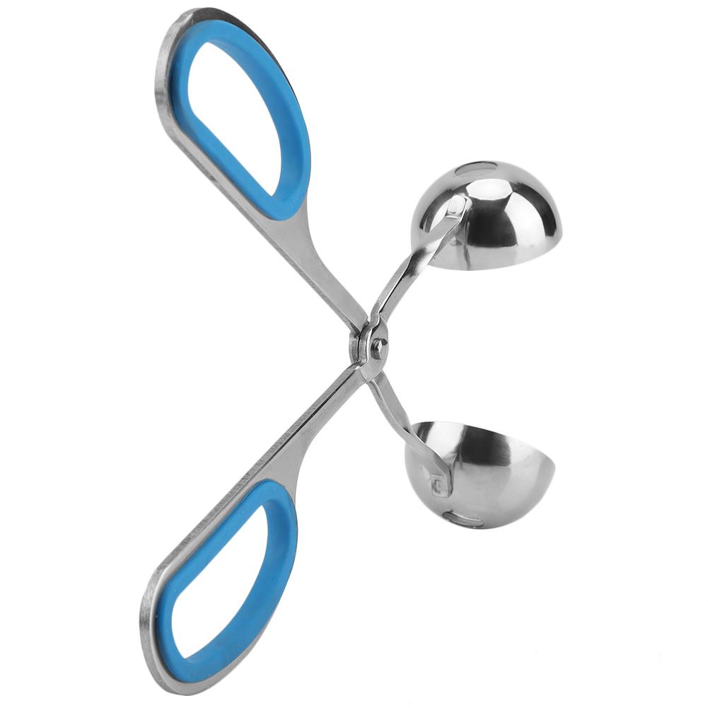 Stainless Steel NOn Sticky Meatballs Rice Balls Clip Maker Mold Kitchen Tool (Blue)