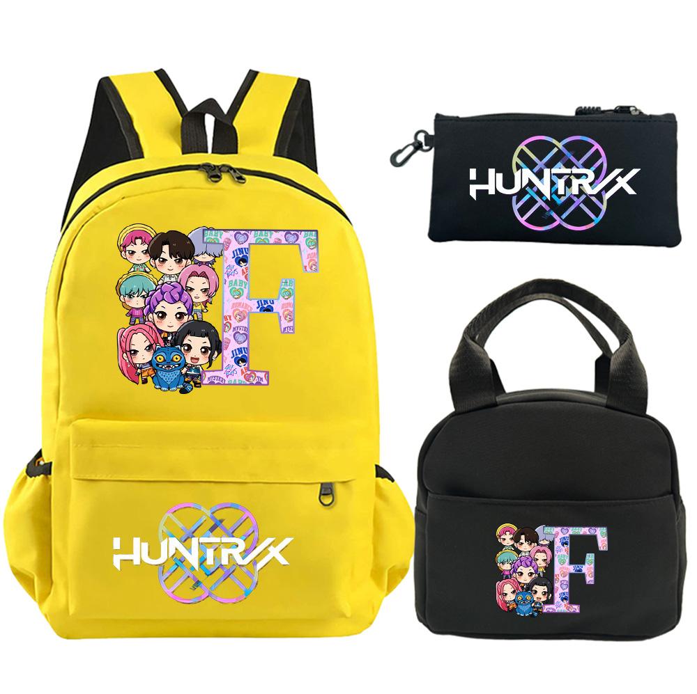 3Pcs/set 26 English Letter Printed Backpack Shoulder Bag Pencil Case for Teenager Student Boy Girl Schoolbag Large Capacity Waterproof Bookbag Gift