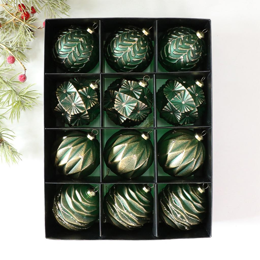 8cm Retro Antique Christmas Ball Set Ornament Christmas Tree Decoration Window Display Ornament