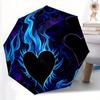 1pc Heart FlameAutomatic Folding Umbrella, Portable & Foldable Design with 8 Ribs, Casual Outdoor Accessory Yy250804291