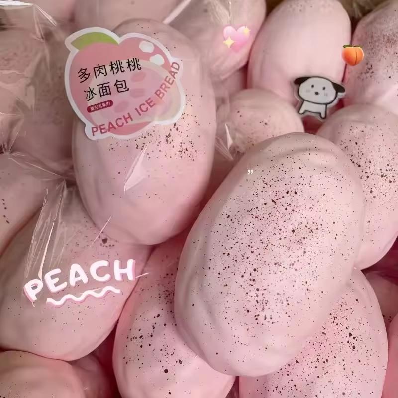 Hot Novelty Soft Simulated Muddy Succulent Peachice Bread Squeeze Release Tool Squeeze Squishy Diy Decompression Slow Rebound