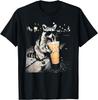 Lustiges Waschbär-T-Shirt mit Eiskaffee