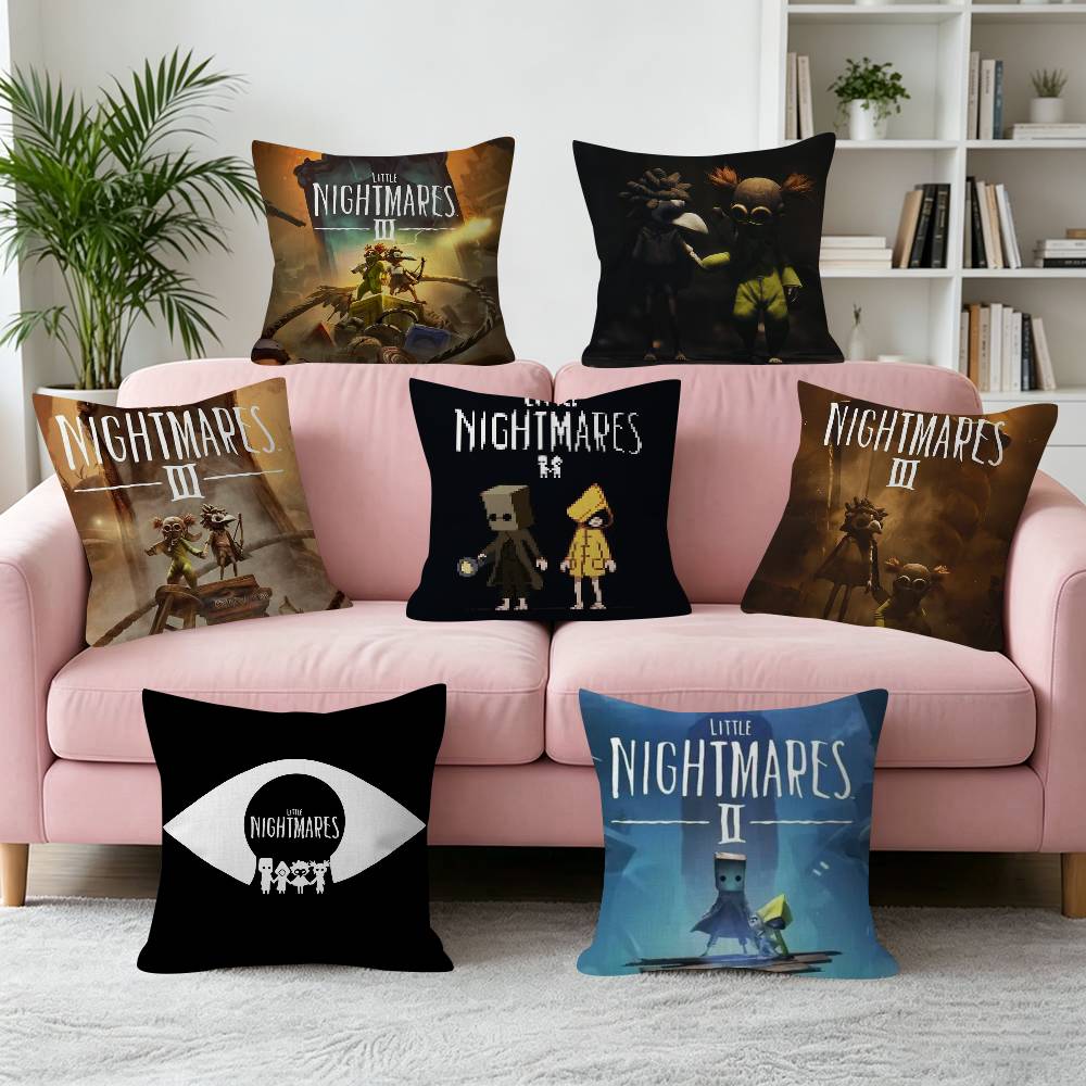 Little NNightmares Decorative Polyester Throw Pillow Cover Square Suitable for Home Office Coffee Shop Decor