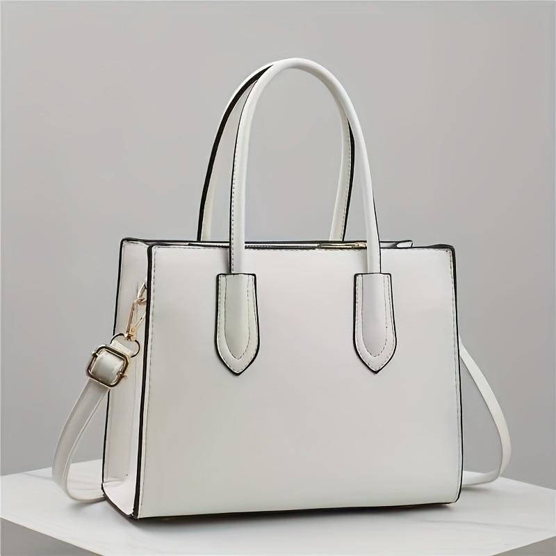 Simple Plain Color Daily Ladies Bag, Stylish Multiway Shoulder & Crossbody Casual Handbag