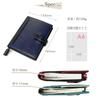(Seal Al) A6 Size Leather Notebook Cover with Belt, Two-Tone Design (No Name Engraving, 01. Black X Red)