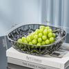 Gold Rim Crystal Fruit Bowl Diamond Cut Texture Shatter Resistant Food Safe Dish for Wedding Party Home Decor Use