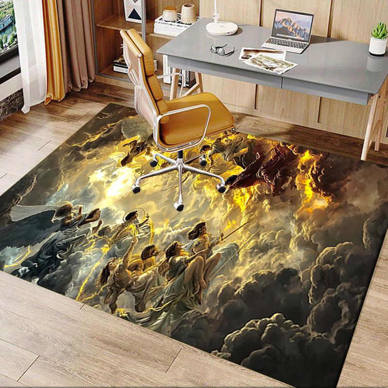 Elegant Angelic Cloud Chair Mat Office Carpet for Home Decor, Sofa Rug Gift, Suitable for Bedroom, Living Room, Various Rooms