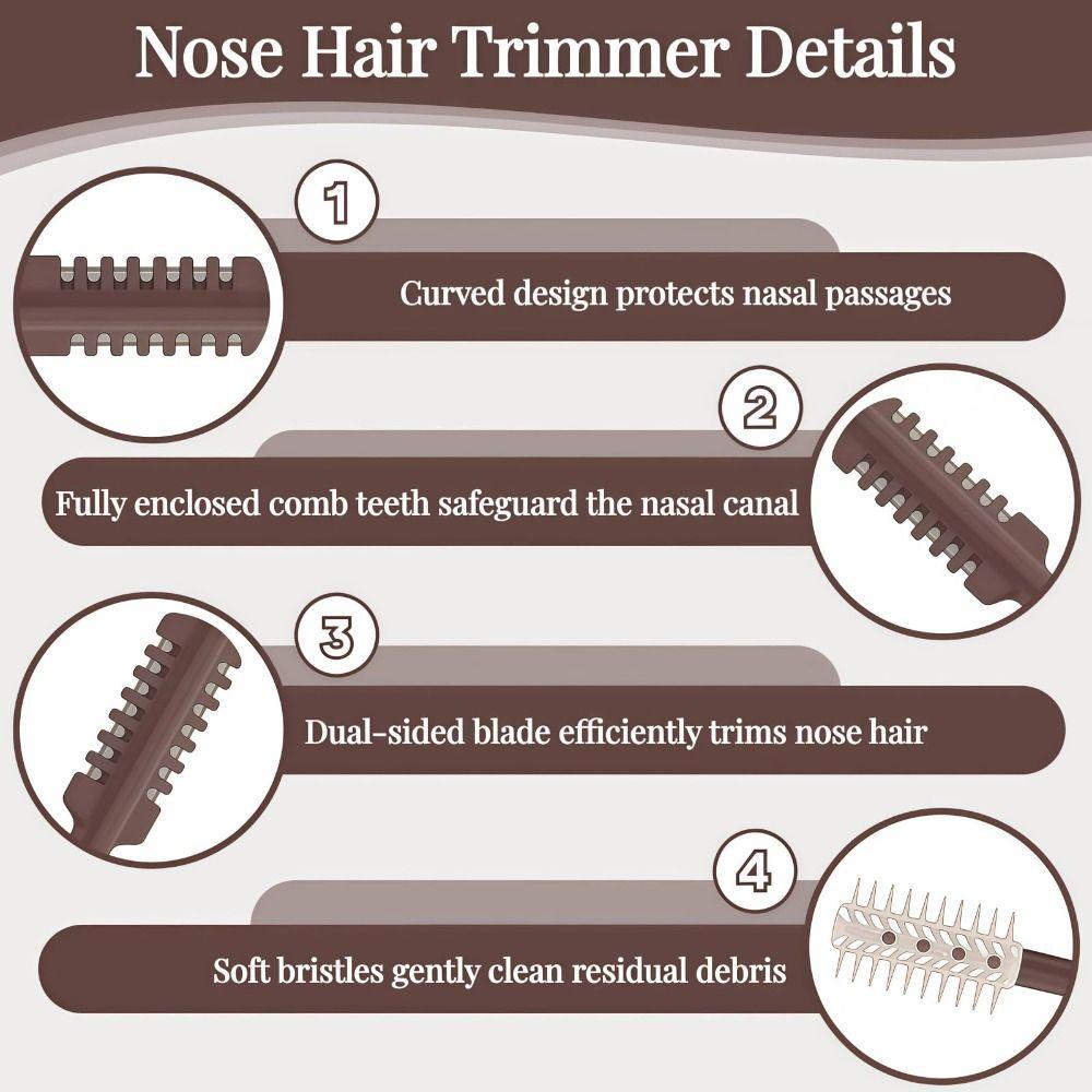 3Pcs/Set 360° Rotating Nose Hair Trimmer Washable Hair Removal Tool Nose Hair Clippers  Women Men
