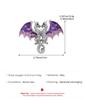 Gothic Fantasy Colorful Enamel Wings Lapel Pin Twin Winged Dragon Brooches for Women Men Game Cosplay Suit Coat Decor Jewelry