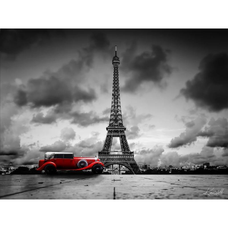 Paris Couples Walking Landscape Canvas Art Painting Modern City Abstract Eiffel Tower Watercolor Graffiti Poster Wall Home Decor