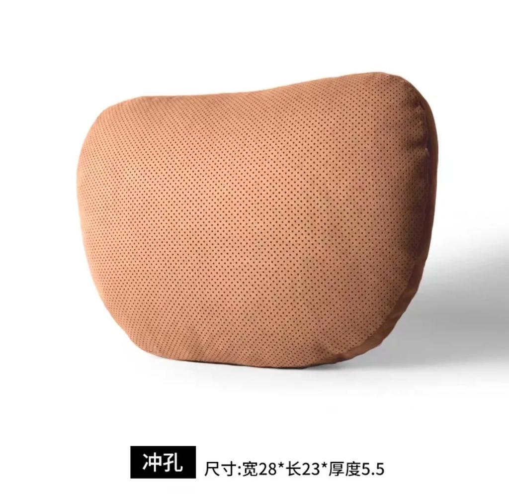 1pc Memory Cotton Headrest and Lumbar Pillow, Breathable Suede Material, Lumbar Pillow Neck Support Adjustable Car Rest Cushion