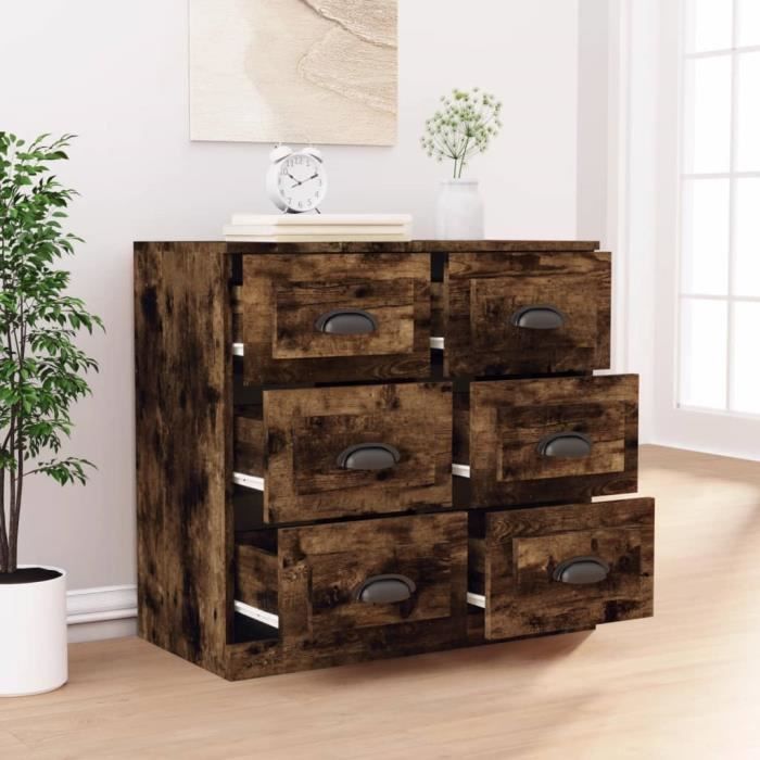 VidaXL Buffet Smoked Oak 70x35.5x67.5 Cm Engineered Wood 816437