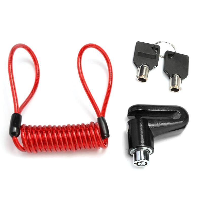 Bicycle & Motorcycle Disc Brake Anti-theft Lock with Reminder Rope