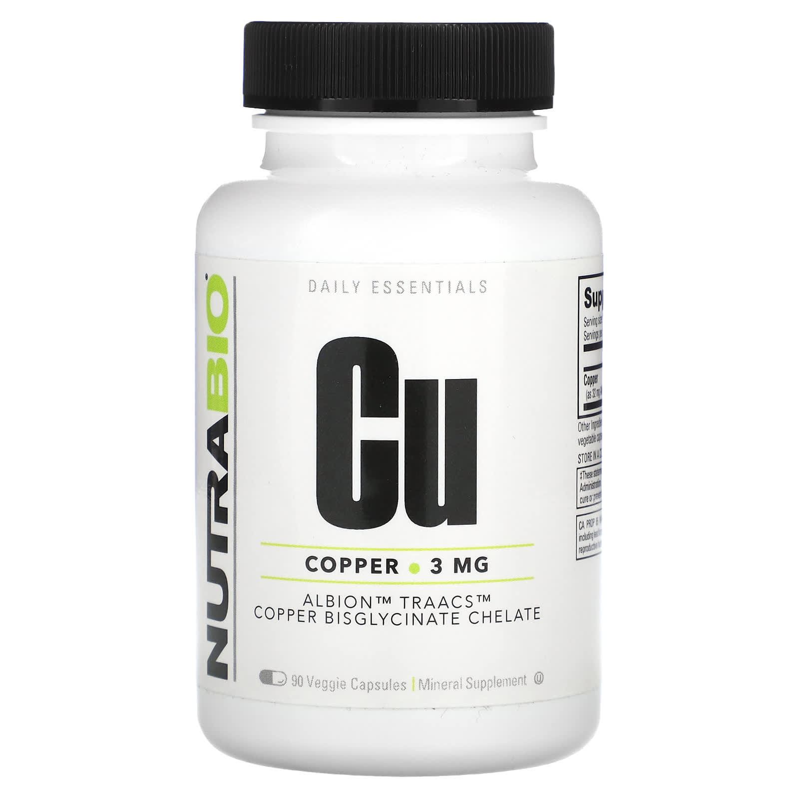 

Copper, 3Mg, 90 Veggie Caps