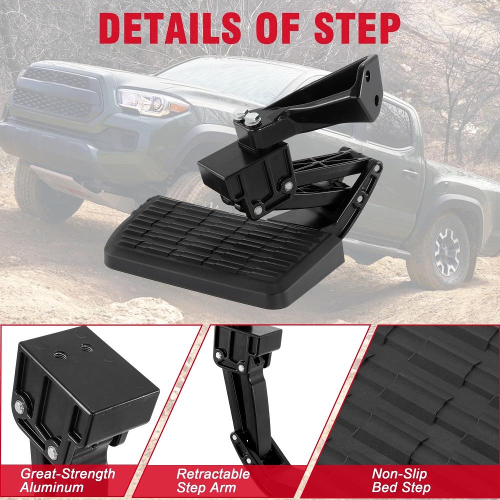 Retractable Truck Tailgate Bed Step For Toyota Tacoma 2012-2022 PT392-35100 Rear Truck Bed Exterior Pedal Durable Aluminum alloy