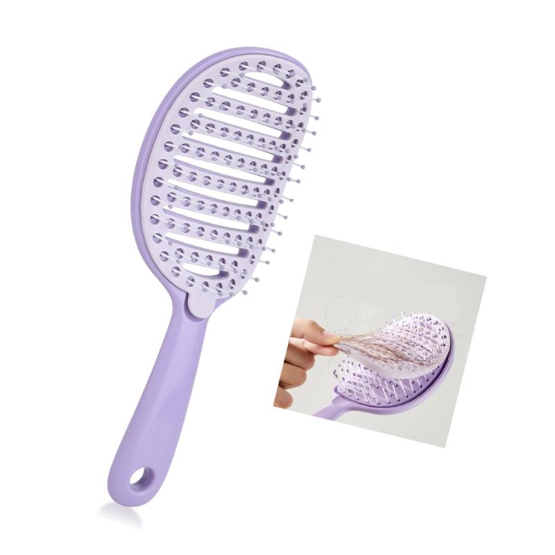 Wet And Dry Use Volumizing Hair Comb With Auto Cleaning Design For Gentle Detangling And Comfortable Ergonomic Grip