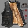 Herren Plus Size West aus echtem Rindsleder mit mehreren Taschen – Lässiges Gilet für Frühling, Herbst, Winter & Vaters Outfit