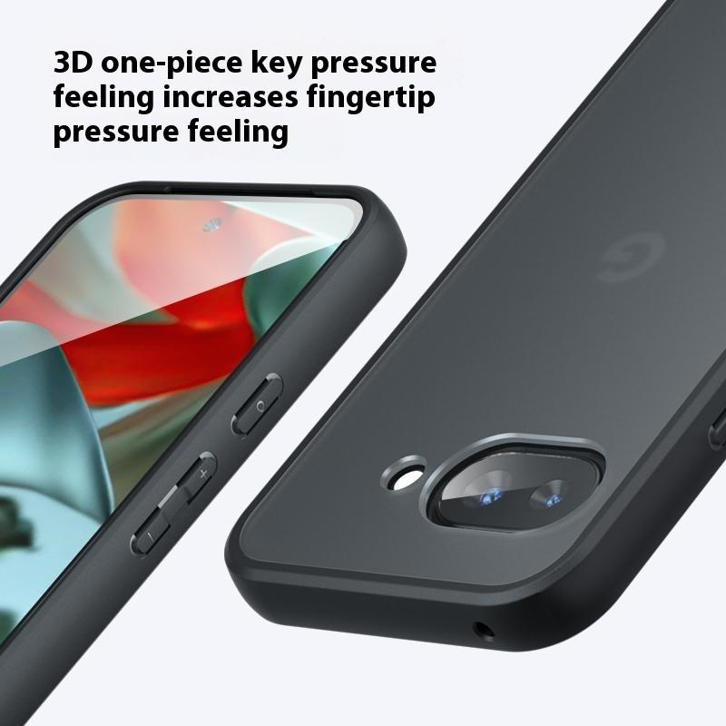 Für Google Pixel 9a Hülle Skin-Touch TPU+PC Mattes Handyhülle, Transparent Schwarz