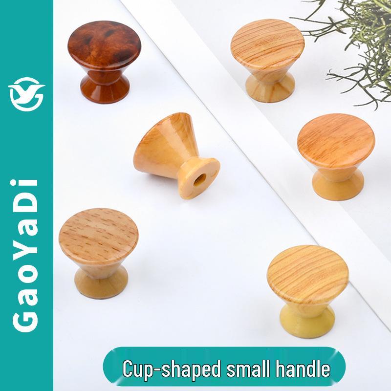 Cup-Shaped Imitation Wood Grain ABS Plastic Cabinet Handle