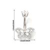 Butterfly Belly Button Rings Stainless Steel Navel Piercing Barbell For Women Zircon Belly Ring Sexy Body Jewelry Gifts