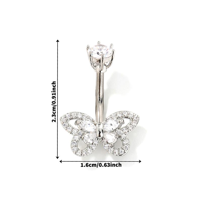 

Кольца для пирсинга пупка в виде бабочки из нержавеющей стали, штанга для пирсинга пупка для женщин, кольцо для пупка с цирконом, сексуальные украшения для тела, подарки