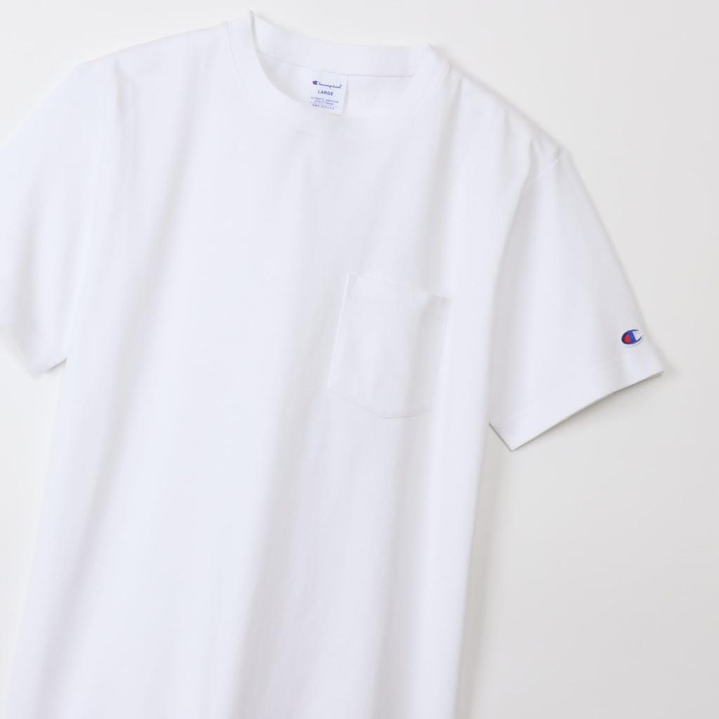 Champion Short Sleeve Crew Made In the Short Sleeve Pocket Size Men's T-Shirt, Neck, 100% Cotton, USA, T-Shirt, Basic, White, L, C3-X357
