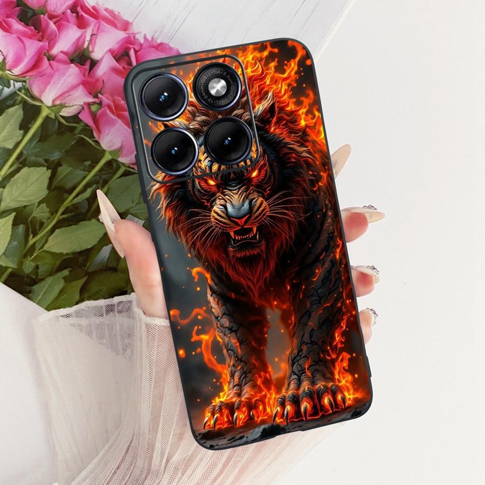 For Motorola Edge 70 Fusion Cool Dragon Tiger Pattern Phone Case For Motorola Edge70 Fusion 5G XT2605 Black Silicone Soft Bumper