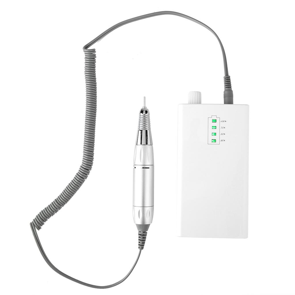 Portable Rechargeable Electric Nail Drill Machine 30000 RPM Cordless White