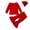 Christmas Santa Claus Cosplay Costume Kids Girls Party Tops Pants Hat Outfit Set