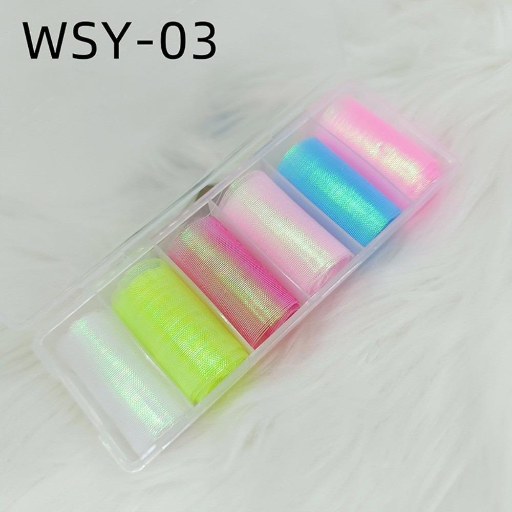 Mesh Fabric Finish Nail Foils Mermaid Scale Texture Fish Scale Nail Sliders  For Women 3