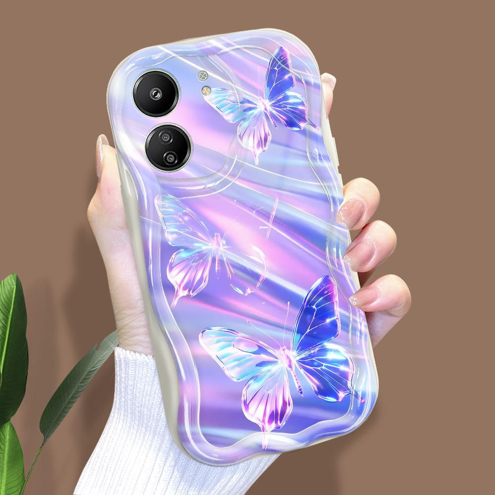 

Милый мультяшный узор, кремовая текстура, мягкий силиконовый чехол с волнистыми краями, чехол для телефона Xiaomi Redmi Xiaomi Poco X6 Pro белый