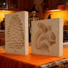 3D Keksstempelform 2 Stück Holz Ausstecher Eichhörnchen und Tannenzapfen Form Keksform Wiederverwendbare Weihnachten Backform