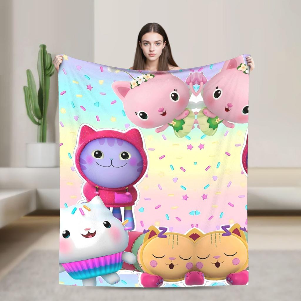 G-gabbys Dollhouse Fun Flannel Blanket Super Warm Bedding Throws for Couch Bed Travel Office Aesthetic Bedspread Sofa Bed Cover