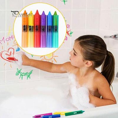 6 Pcs Baby Kids Safety Washable Bath Crayons Bathtime Fun Educational Toys