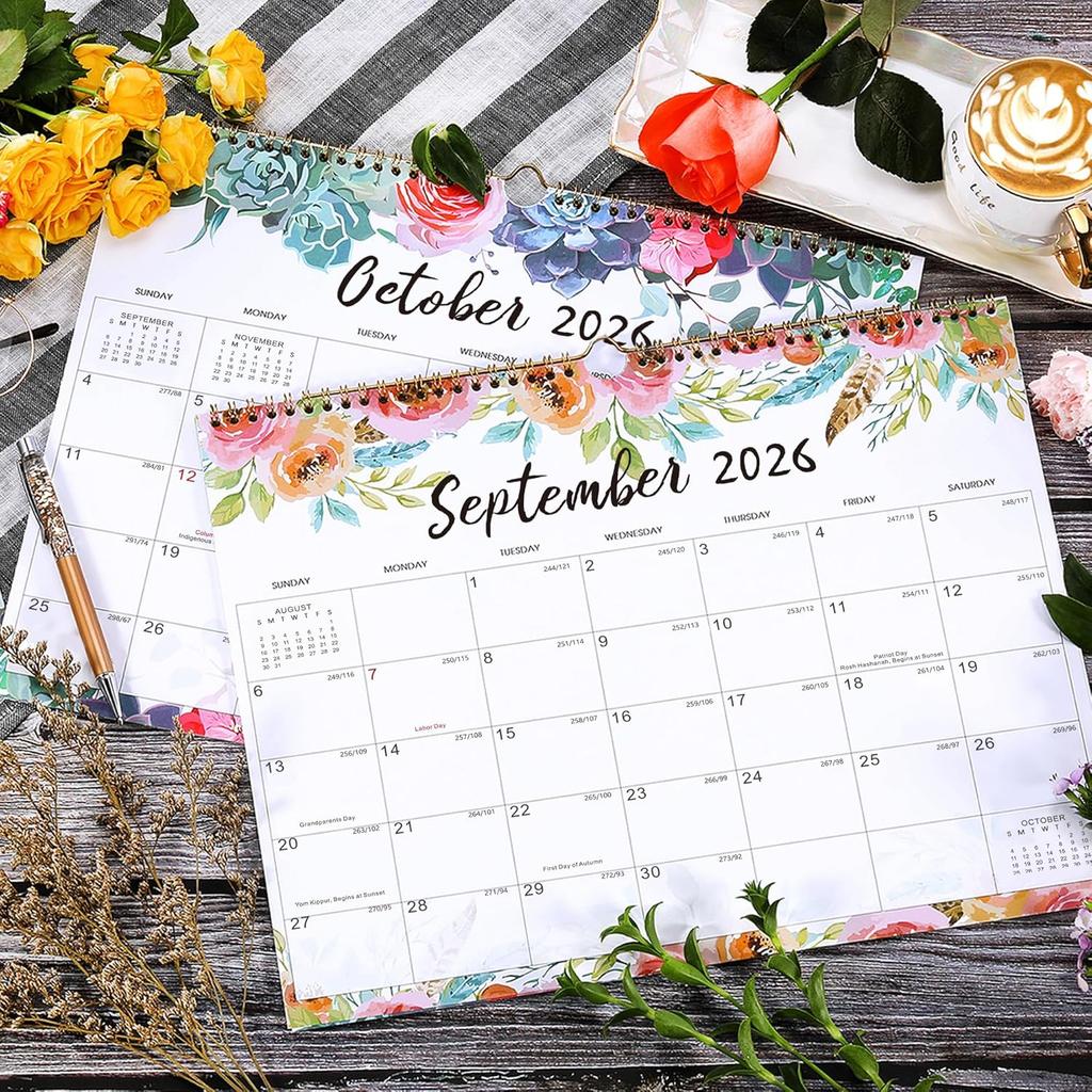 2026 Calendar - JAN 2026 - DEC 2026, 14.6'' X 11.4'', Wall Calendar 2026, Twin-Wire Binding, 12 Months Calendar, Premium Paper