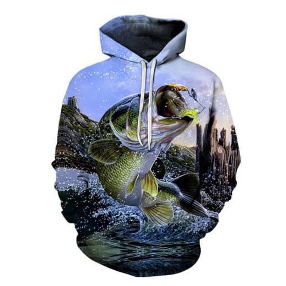 Offshore fishing shirt print FISHING fishing pattern hoodie outdoor sports leisure fleece fishing sweater