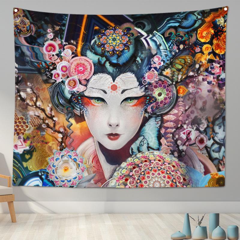 Home Decoration Japanese Ukiyo-e Tapestry Kanagawa Surf Hanging Cloth Wine Shop Japanese Tapestry Hanging Painting