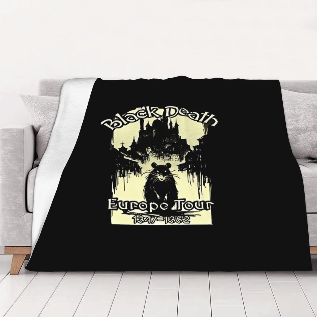 1PC Death Tour Rat Black European Black Death home room decorations Winter Blankets for Adults Bedding Home Interior Sofa Knee