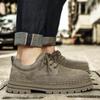 Tooling Shoes Men's Spring 2025 New Leather Low-top Martin Boots Men's Thick-soled Casual Non-slip Rhubarb Boots